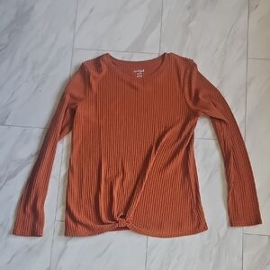 Cat & Jack Orange Ribbed Long Sleeve Top